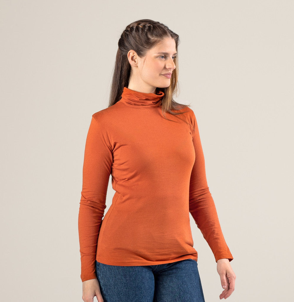 Orange high neck top best sale